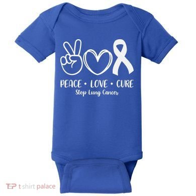 Peace Love Cure Long Cancer Awareness Baby Bodysuit