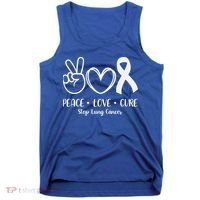 Peace Love Cure Long Cancer Awareness Tank Top thumb 0