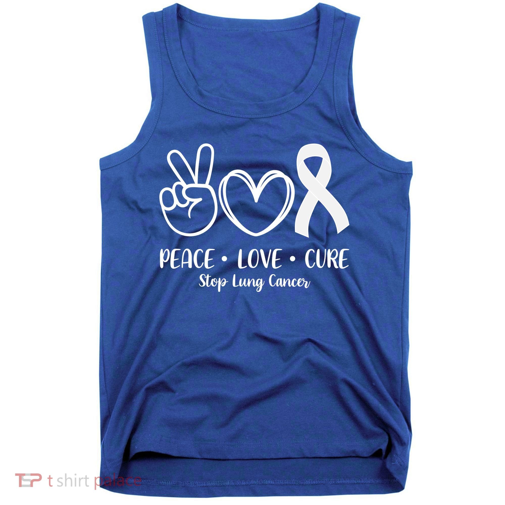 Peace Love Cure Long Cancer Awareness Tank Top