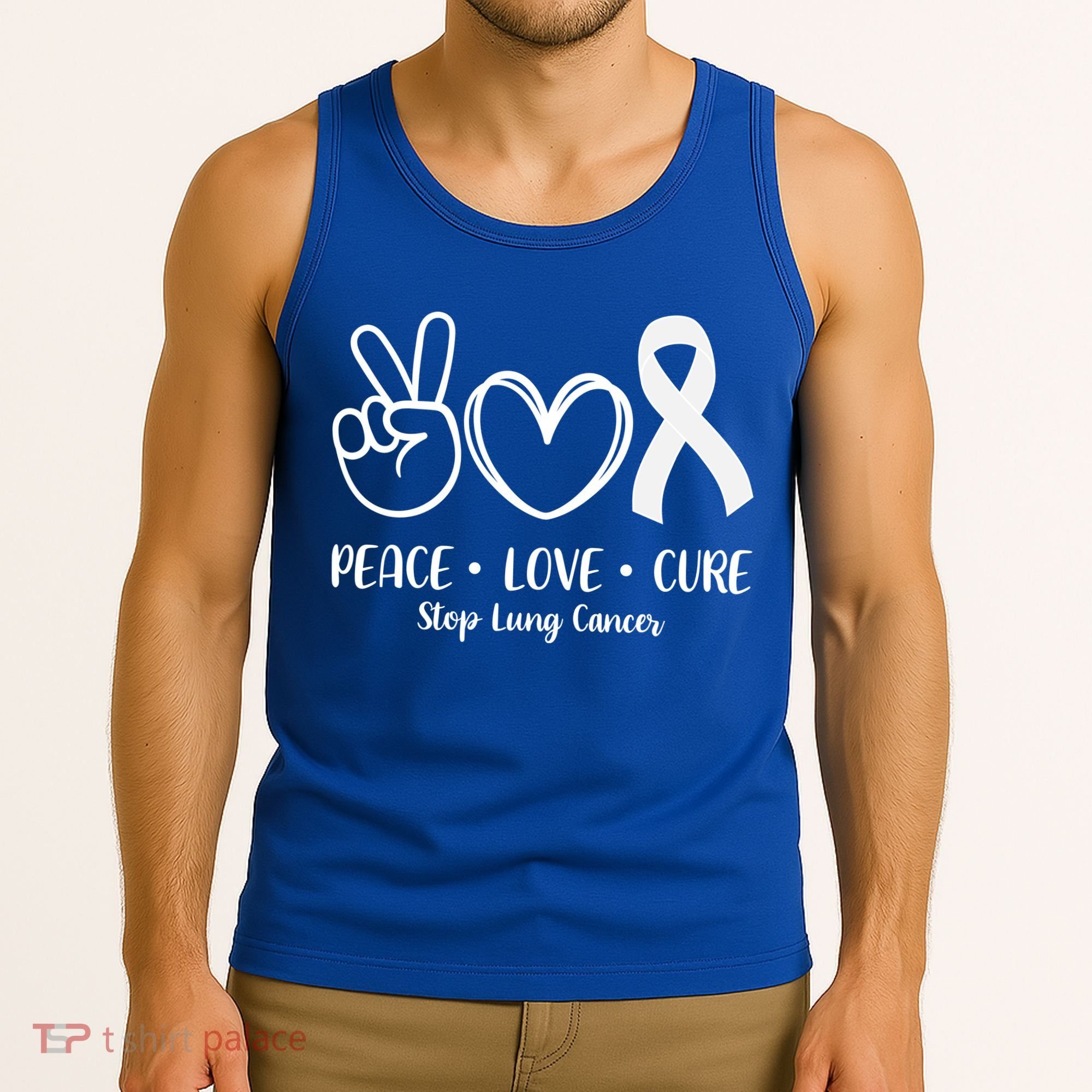 Peace Love Cure Long Cancer Awareness Tank Top