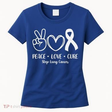Peace Love Cure Long Cancer Awareness Women's T-Shirt