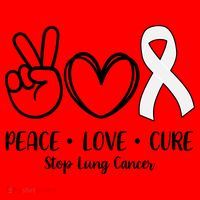 Peace Love Cure Long Cancer Awareness Santa Hat thumb 1