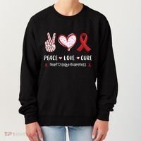 Peace Love Cure Heart Disease Awareness Chd Gift Women's Sweatshirt thumb 0