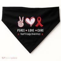 Peace Love Cure Heart Disease Awareness Chd Gift USA-Made Doggie Bandana thumb 0