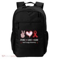 Peace Love Cure Heart Disease Awareness Chd Gift Backpack thumb 0