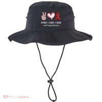 Peace Love Cure Heart Disease Awareness Chd Gift Bucket Hat thumb 0
