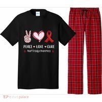Peace Love Cure Heart Disease Awareness Chd Gift Pajama Set thumb 0