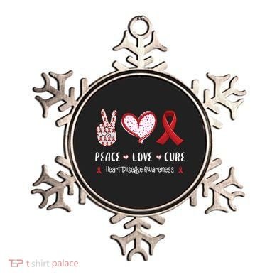 Peace Love Cure Heart Disease Awareness Chd Gift Ornament