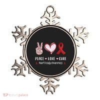 Peace Love Cure Heart Disease Awareness Chd Gift Ornament thumb 0