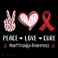 Peace Love Cure Heart Disease Awareness Chd Gift Ornament thumb 1