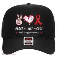 Peace Love Cure Heart Disease Awareness Chd Gift Hat thumb 0