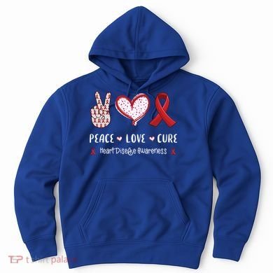Peace Love Cure Heart Disease Awareness Chd Gift Hoodie