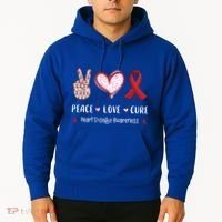Peace Love Cure Heart Disease Awareness Chd Gift Hoodie thumb 2