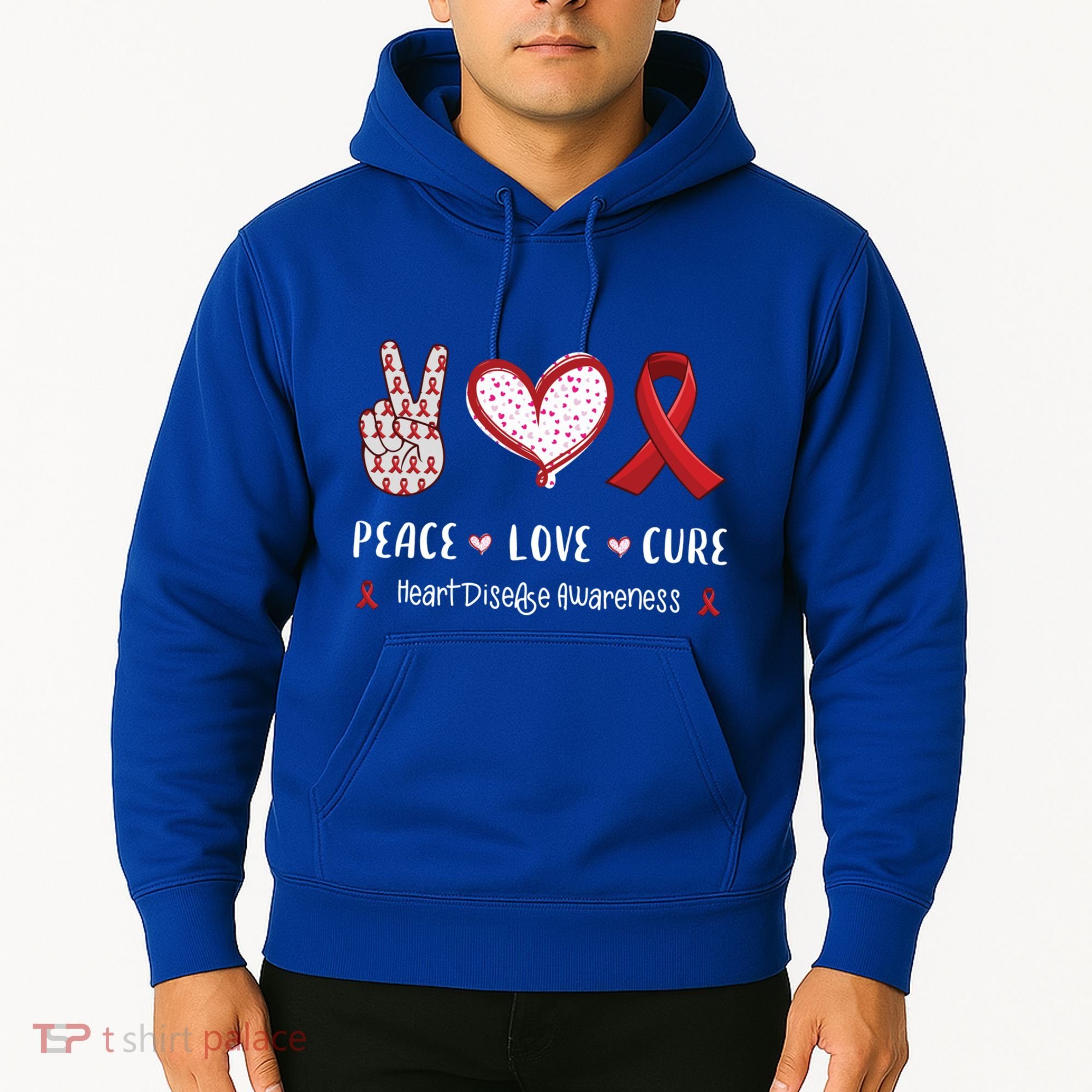 Peace Love Cure Heart Disease Awareness Chd Gift Hoodie