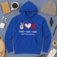 Peace Love Cure Heart Disease Awareness Chd Gift Hoodie thumb 3
