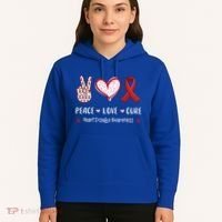 Peace Love Cure Heart Disease Awareness Chd Gift Hoodie thumb 5