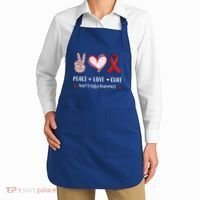 Peace Love Cure Heart Disease Awareness Chd Gift Apron thumb 2