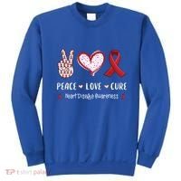 Peace Love Cure Heart Disease Awareness Chd Gift Sweatshirt thumb 0