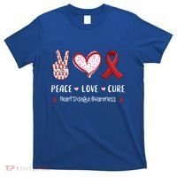 Peace Love Cure Heart Disease Awareness Chd Gift T-Shirt thumb 0