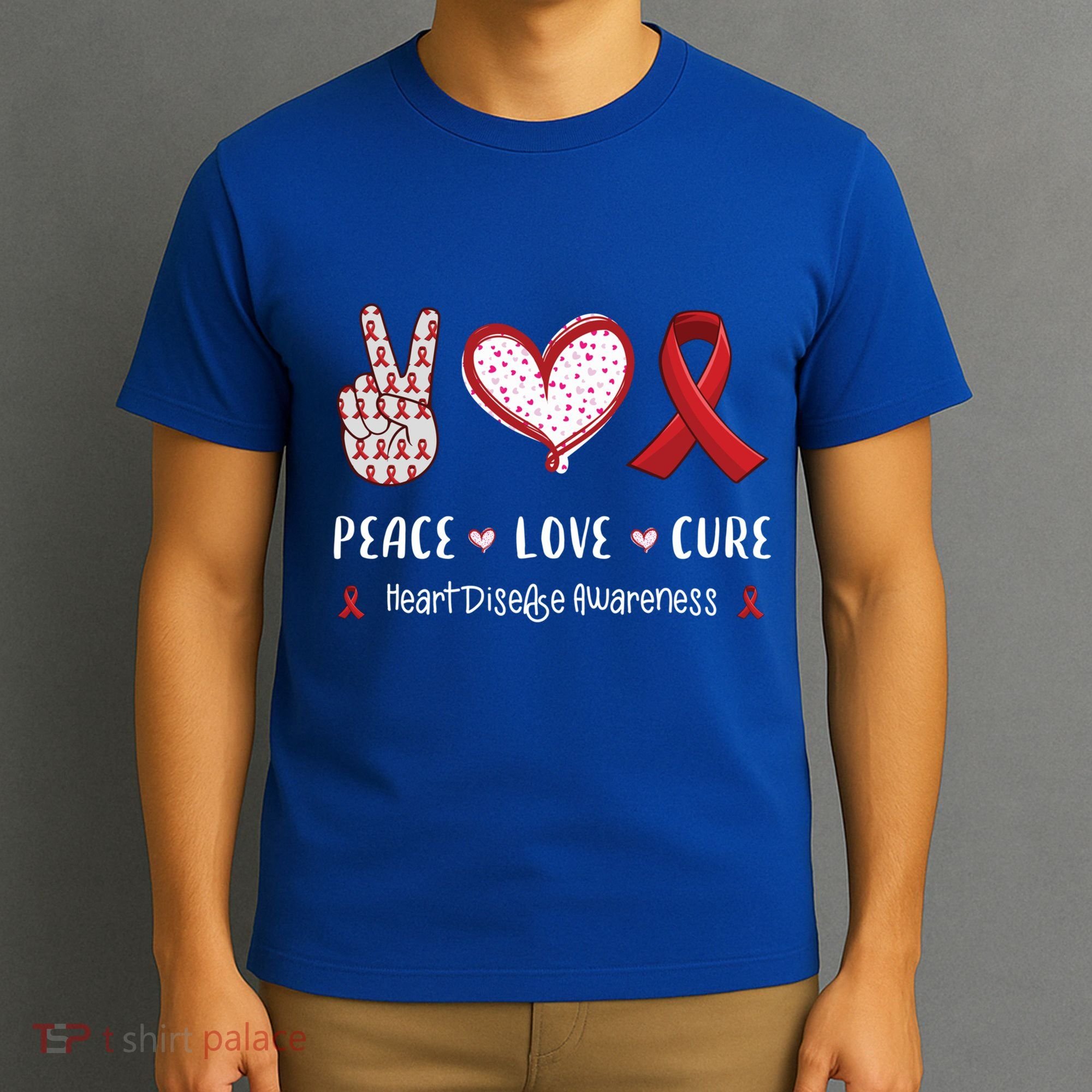 Peace Love Cure Heart Disease Awareness Chd Gift T-Shirt