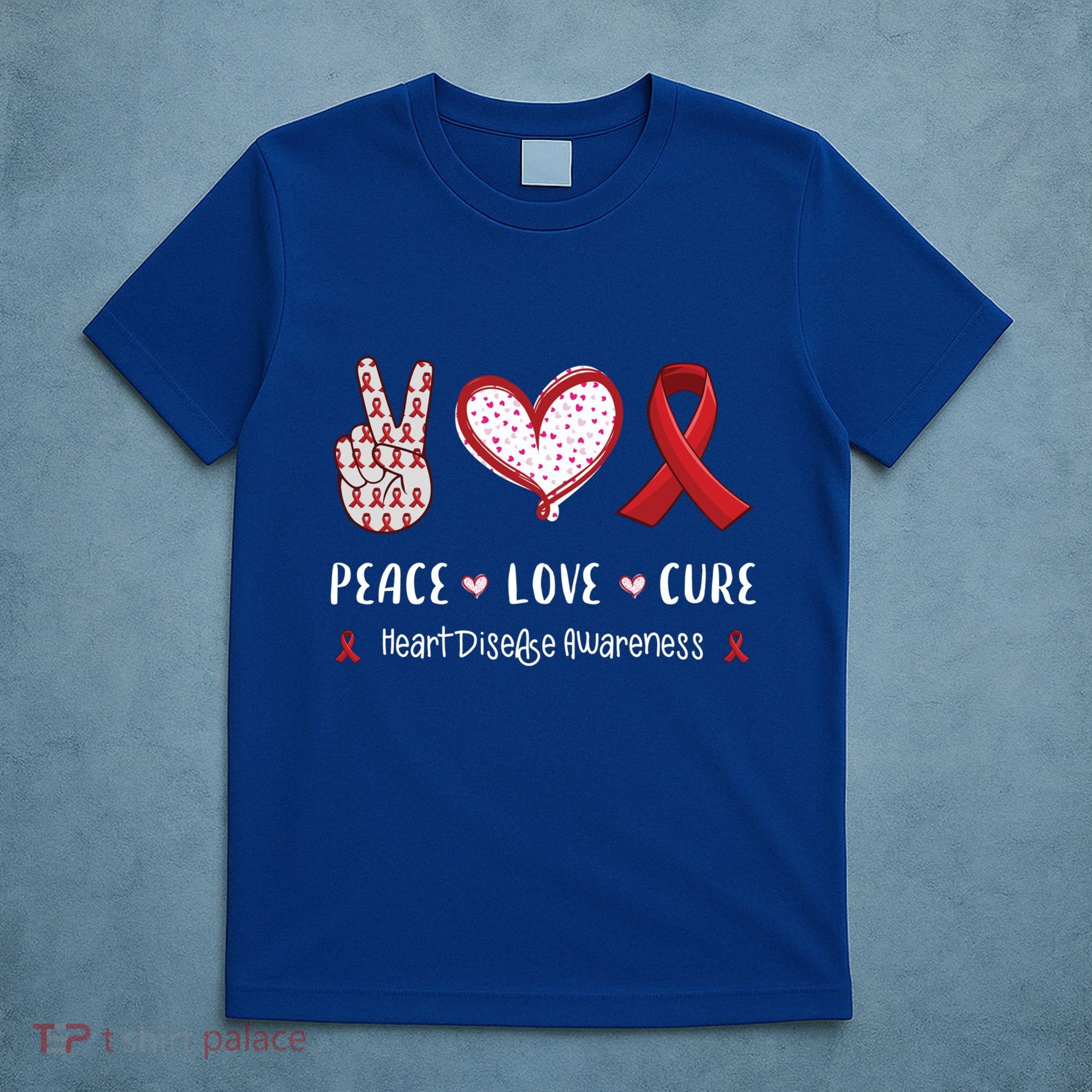 Peace Love Cure Heart Disease Awareness Chd Gift T-Shirt