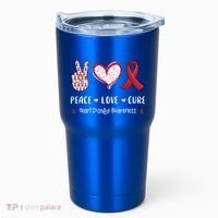 Peace Love Cure Heart Disease Awareness Chd Gift Tumbler thumb 0