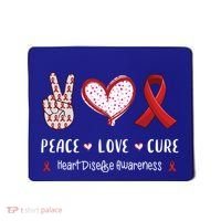 Peace Love Cure Heart Disease Awareness Chd Gift Mousepad thumb 0