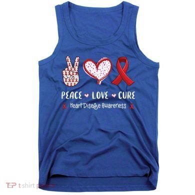 Peace Love Cure Heart Disease Awareness Chd Gift Tank Top