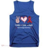 Peace Love Cure Heart Disease Awareness Chd Gift Tank Top thumb 0