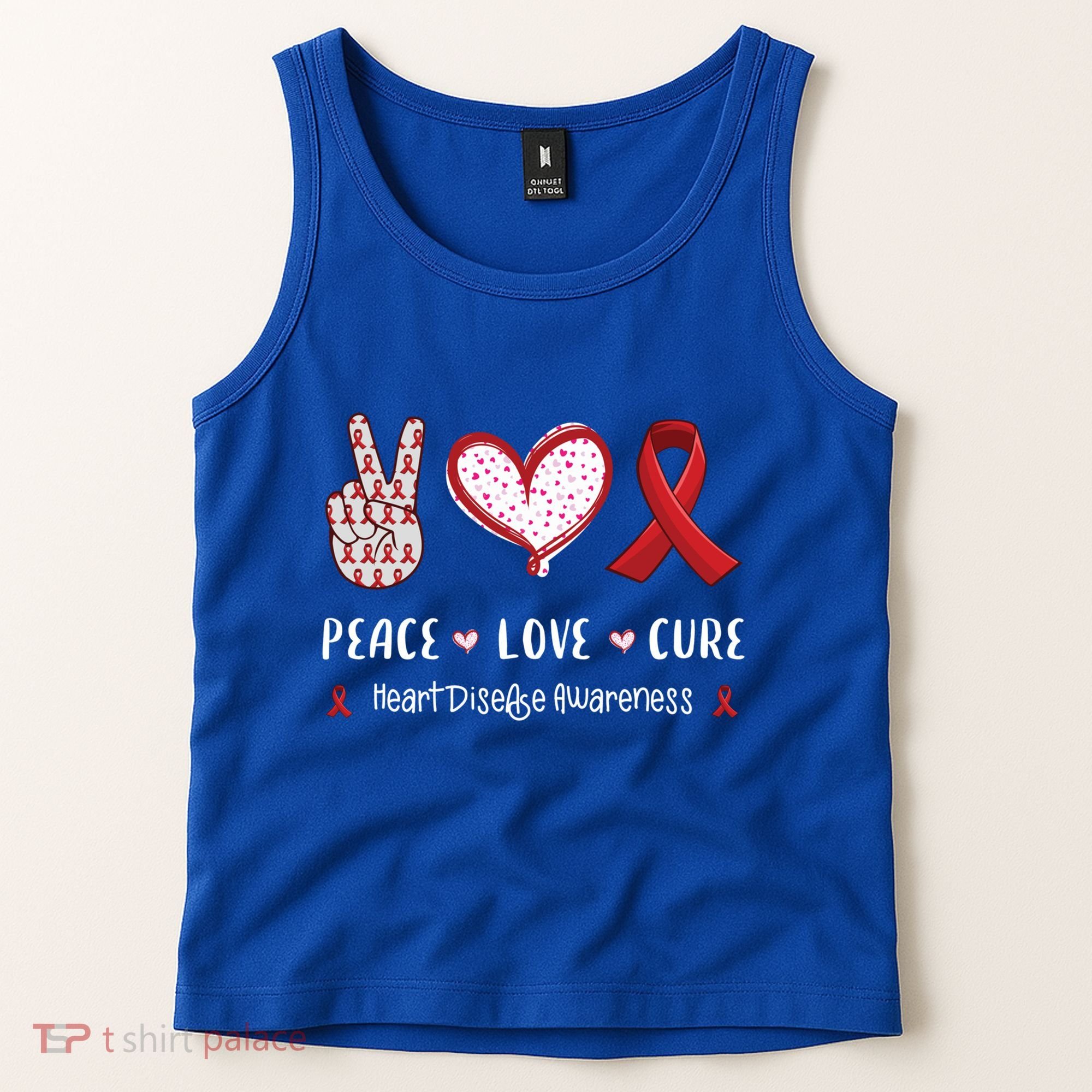 Peace Love Cure Heart Disease Awareness Chd Gift Tank Top
