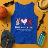Peace Love Cure Heart Disease Awareness Chd Gift Tank Top thumb 4