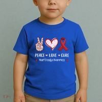 Peace Love Cure Heart Disease Awareness Chd Gift Toddler T-Shirt thumb 2