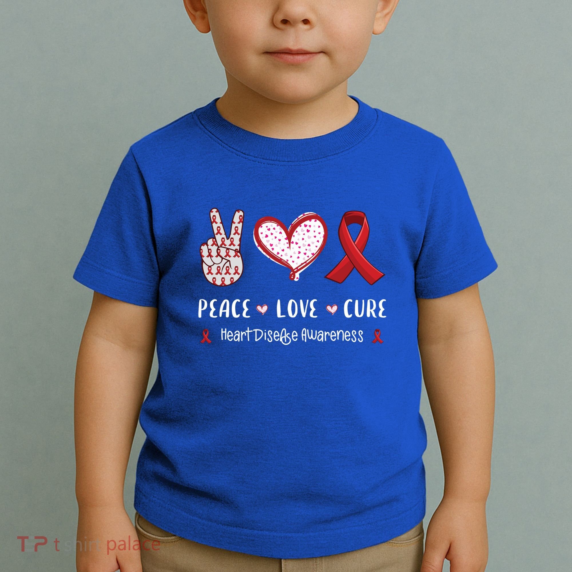 Peace Love Cure Heart Disease Awareness Chd Gift Toddler T-Shirt