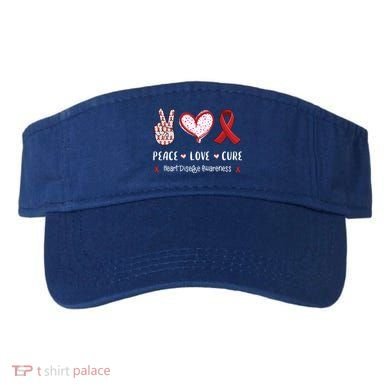 Peace Love Cure Heart Disease Awareness Chd Gift Visor