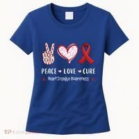 Peace Love Cure Heart Disease Awareness Chd Gift Women's T-Shirt thumb 0