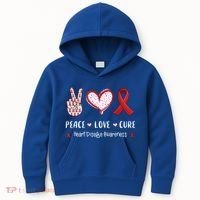 Peace Love Cure Heart Disease Awareness Chd Gift Kids Hoodie thumb 0