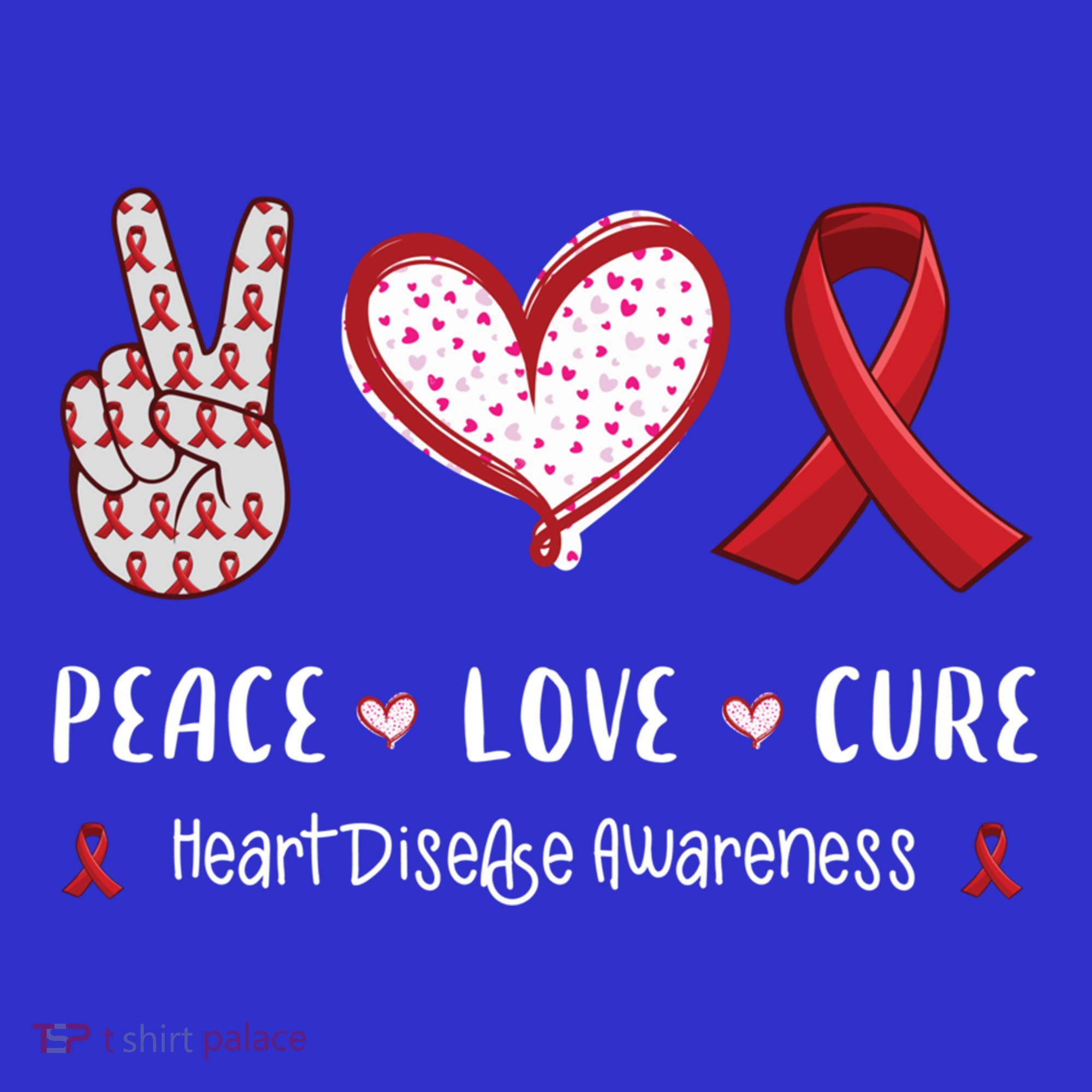 Peace Love Cure Heart Disease Awareness Chd Gift Kids Hoodie