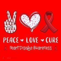 Peace Love Cure Heart Disease Awareness Chd Gift Santa Hat thumb 1