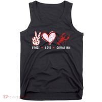 Peace Love Crawfish Boil Gift Tank Top thumb 0