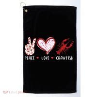 Peace Love Crawfish Boil Gift Golf Towel thumb 0
