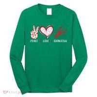 Peace Love Crawfish Boil Gift Long Sleeve Shirt thumb 0