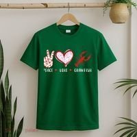 Peace Love Crawfish Boil Gift T-Shirt thumb 2