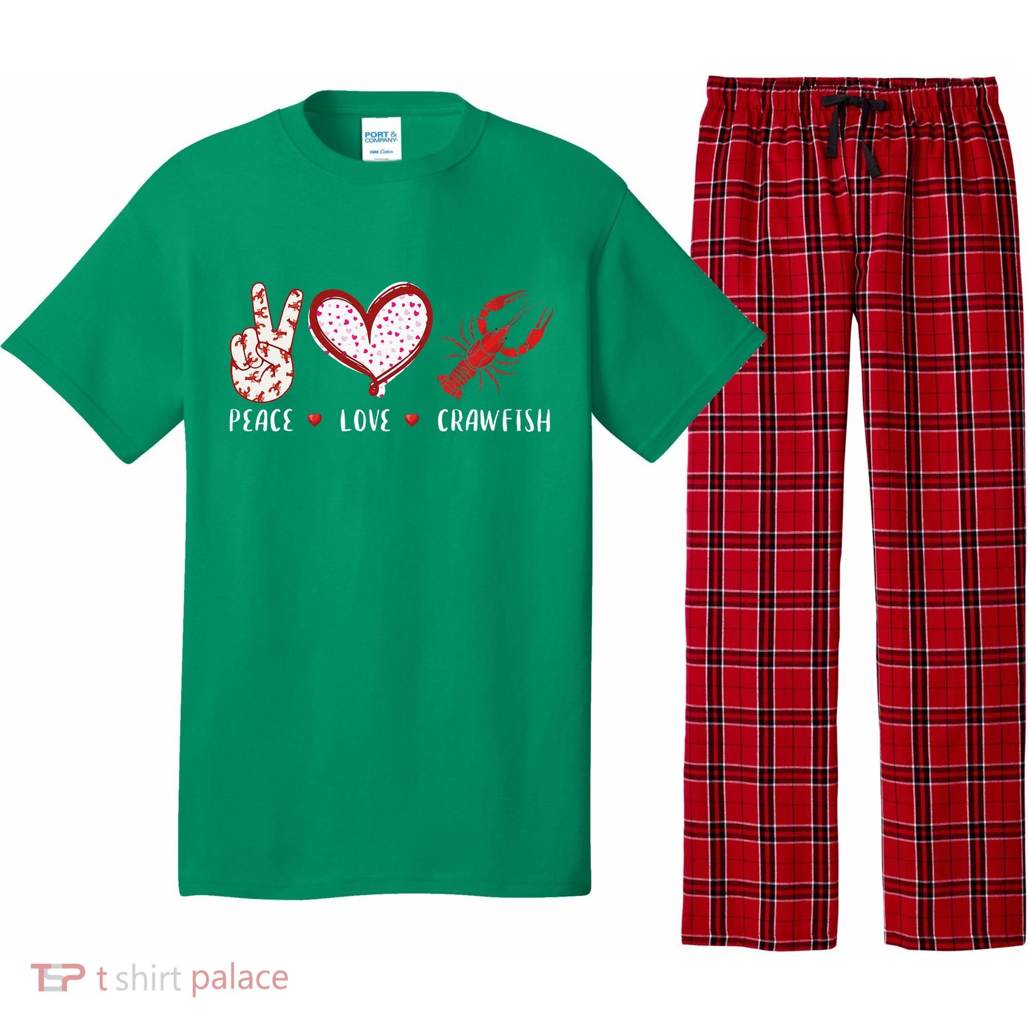 Peace Love Crawfish Boil Gift Pajama Set