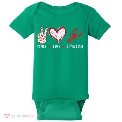 Peace Love Crawfish Boil Gift Baby Bodysuit