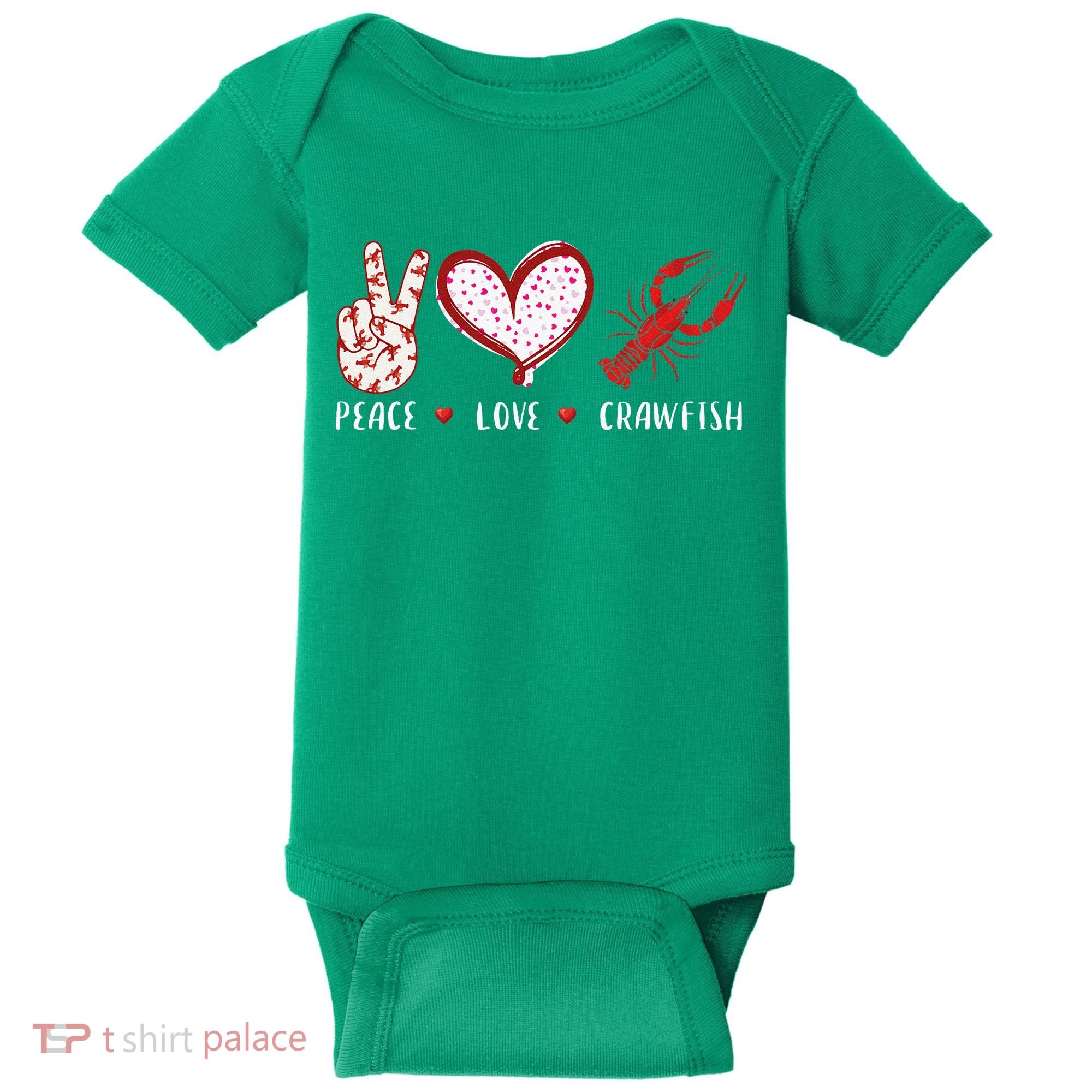 Peace Love Crawfish Boil Gift Baby Bodysuit