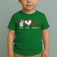 Peace Love Crawfish Boil Gift Toddler T-Shirt thumb 2