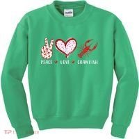 Peace Love Crawfish Boil Gift Kids Sweatshirt thumb 0