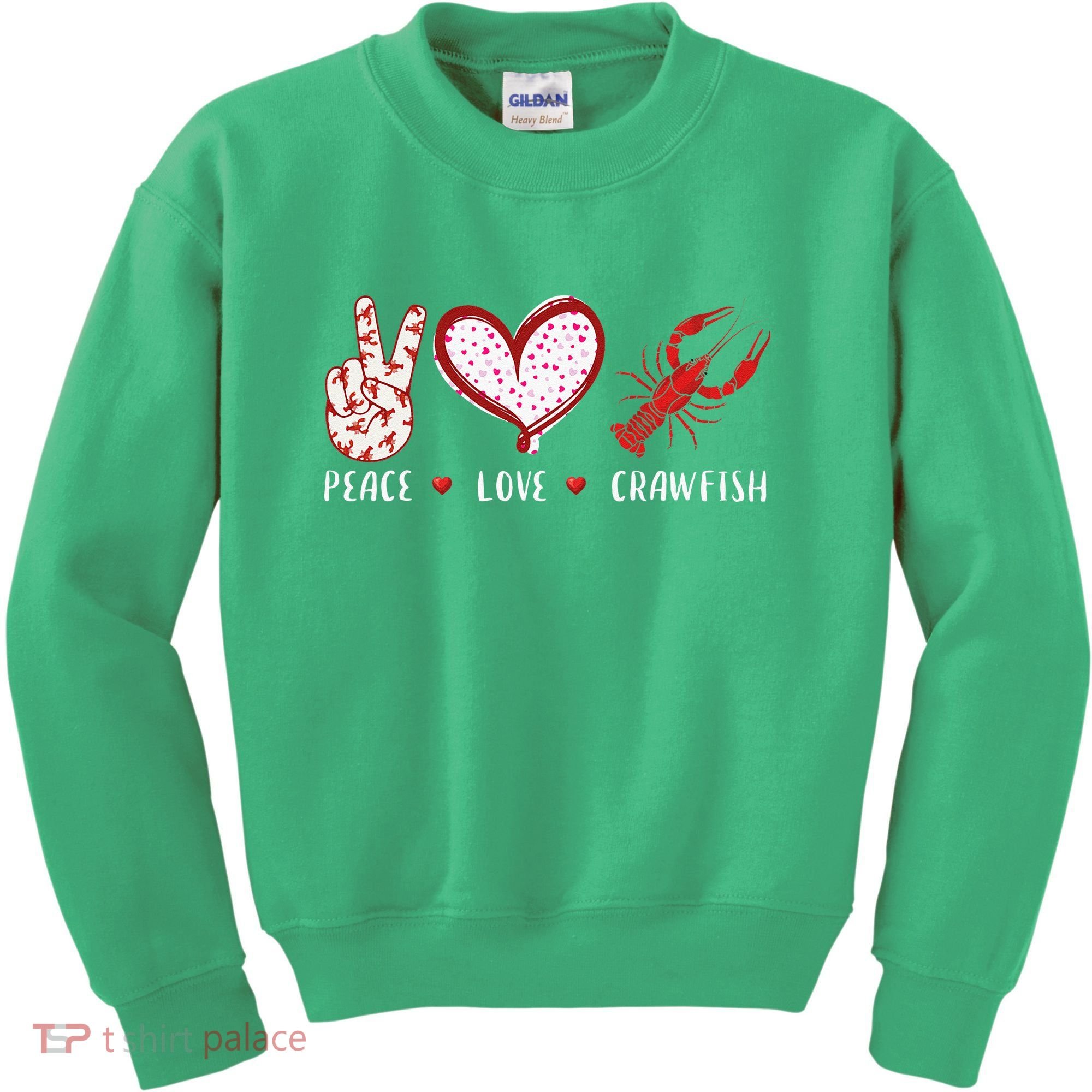 Peace Love Crawfish Boil Gift Kids Sweatshirt