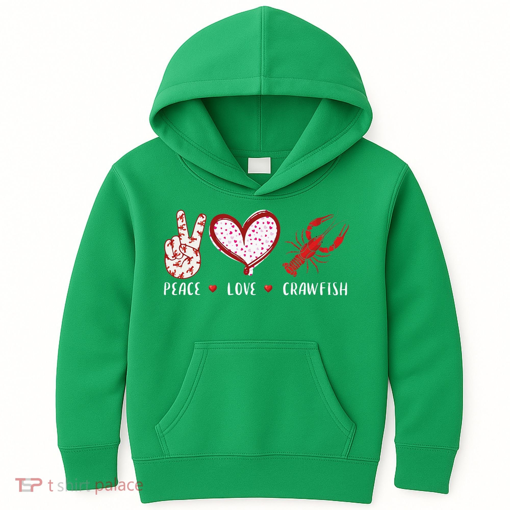 Peace Love Crawfish Boil Gift Kids Hoodie