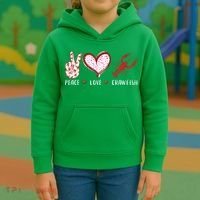Peace Love Crawfish Boil Gift Kids Hoodie thumb 3
